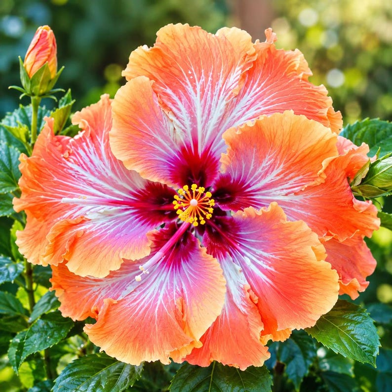 20 Orange Red Hibiscus Seeds Perennial Flower Seeds Tropical Red Orange Blooms Exotic Garden Flowering Plant