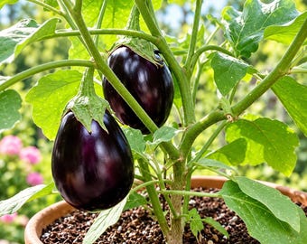 Graines de légumes anciens d'aubergine Black Beauty (plus de 100)