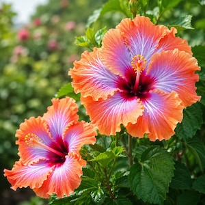 20 Orange Red Hibiscus Seeds Perennial Flower Seeds Tropical Red Orange Blooms Exotic Garden Flowering Plant