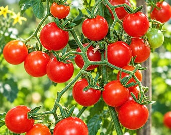 100 graines de petites tomates cerises rouges, non OGM, issues de l'agriculture biologique.