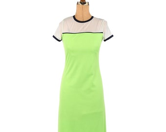 90s Lime Green Sheer Mesh Mini Dress / Small - Etsy