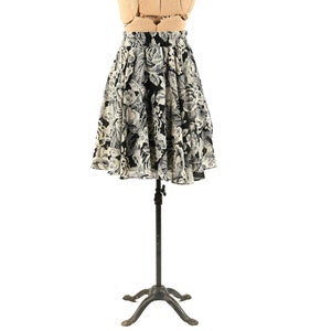 Vintage Floral Chiffon Mini Skirt: 80s-90s High Waist