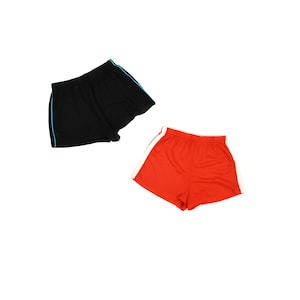 Vintage 80s MacGregor Black + Red High Waist Athletic Sport Side Trim Gym Retro Shorts L