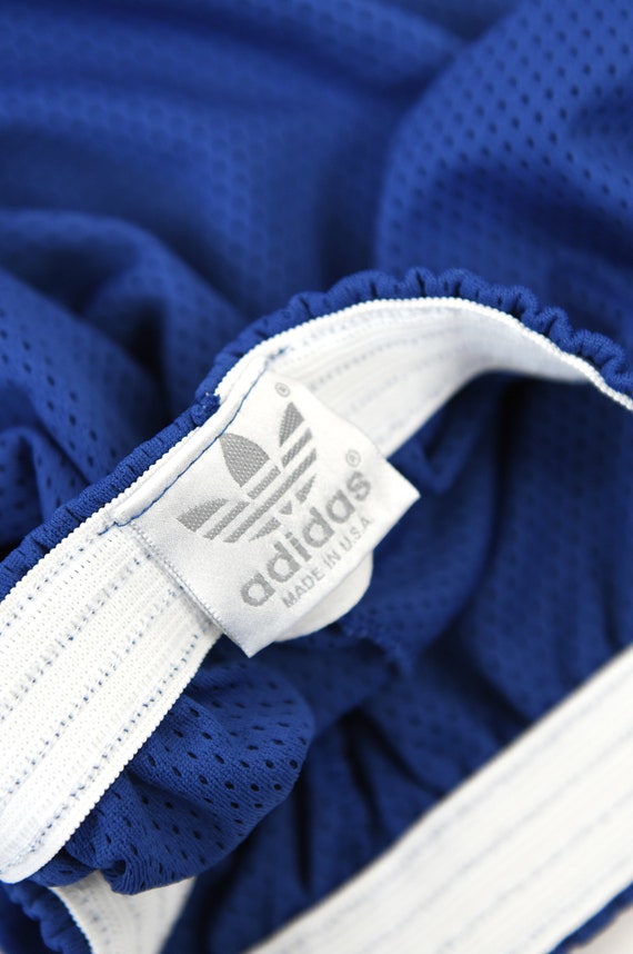 Vintage 70s Adidas Blue Perforated Sport Logo Hig… - image 6