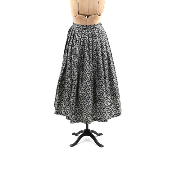 Vintage 50s 60s Black + White Cotton High Waist H… - image 1