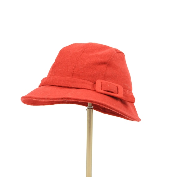 Red Belt Buckle Trim Wide Brim Felt Hat Passion of Essence | Accessories | Red Belt Buckle Trim Wide  main image 4