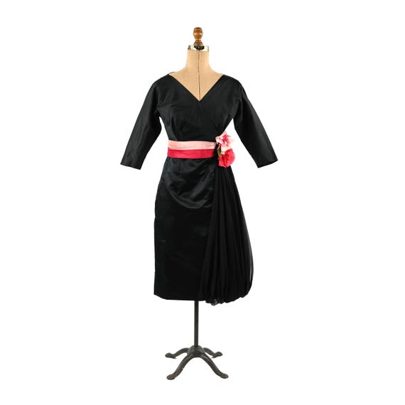 silk 50s dress 50s Party Dress in Mocha Silk