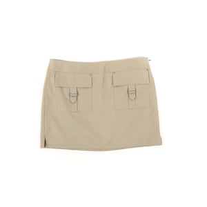 Vintage Y2K Cargo Mini Skirt: 90s Khaki Pocket Grunge (Size S)