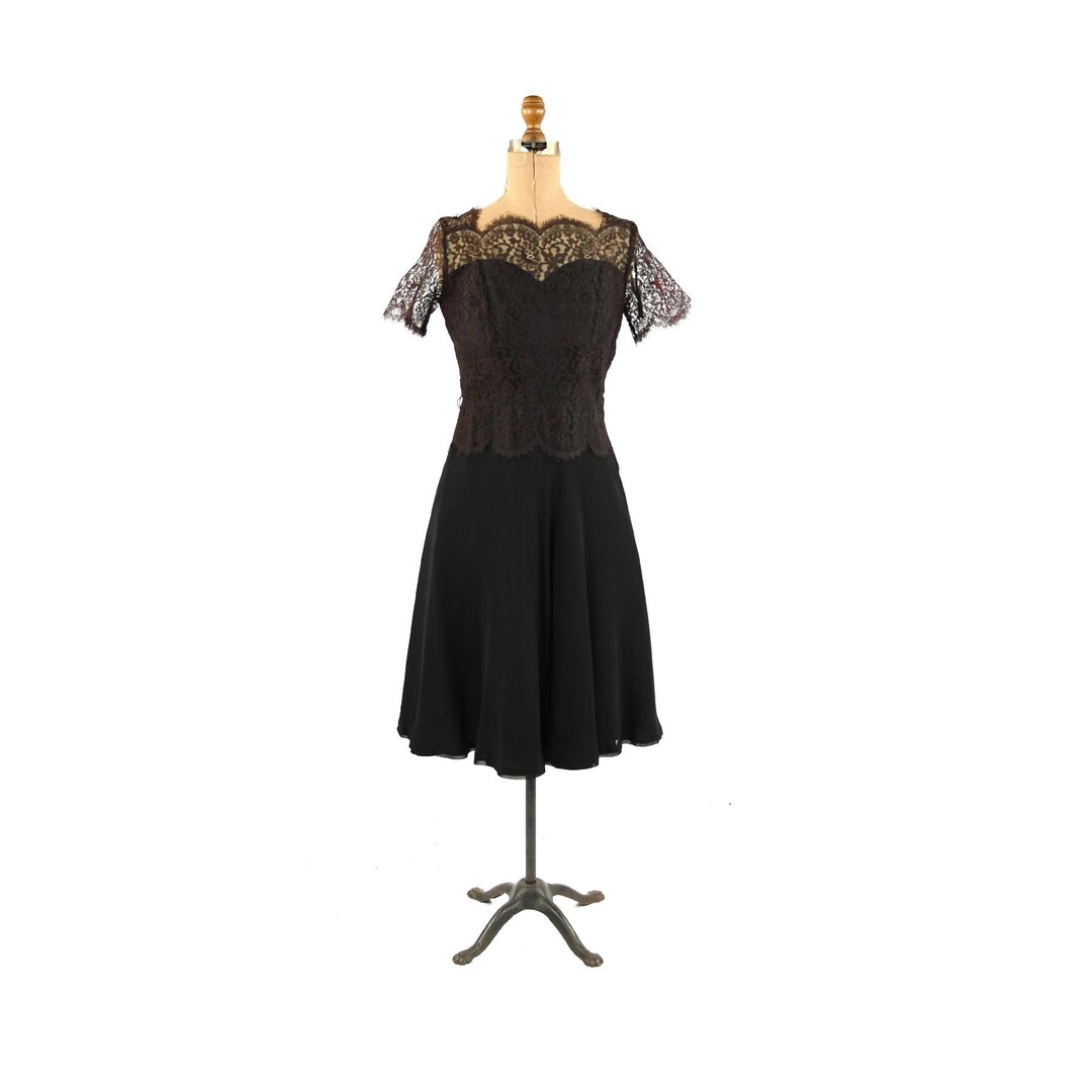 50s Sheer Noir Dress (S)