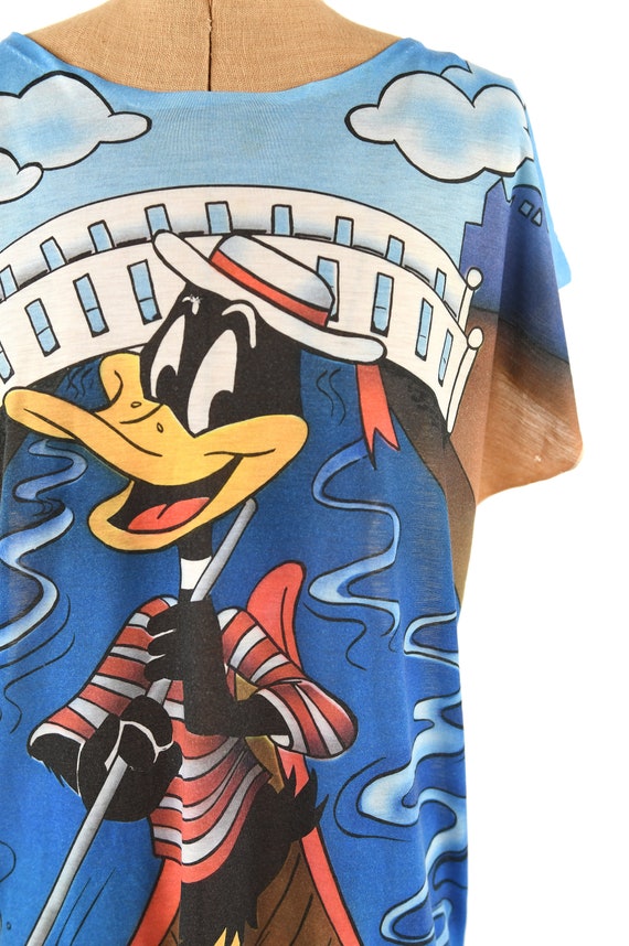 Vintage 80s Looney Toons Daffy Duck Short Sleeve … - image 2