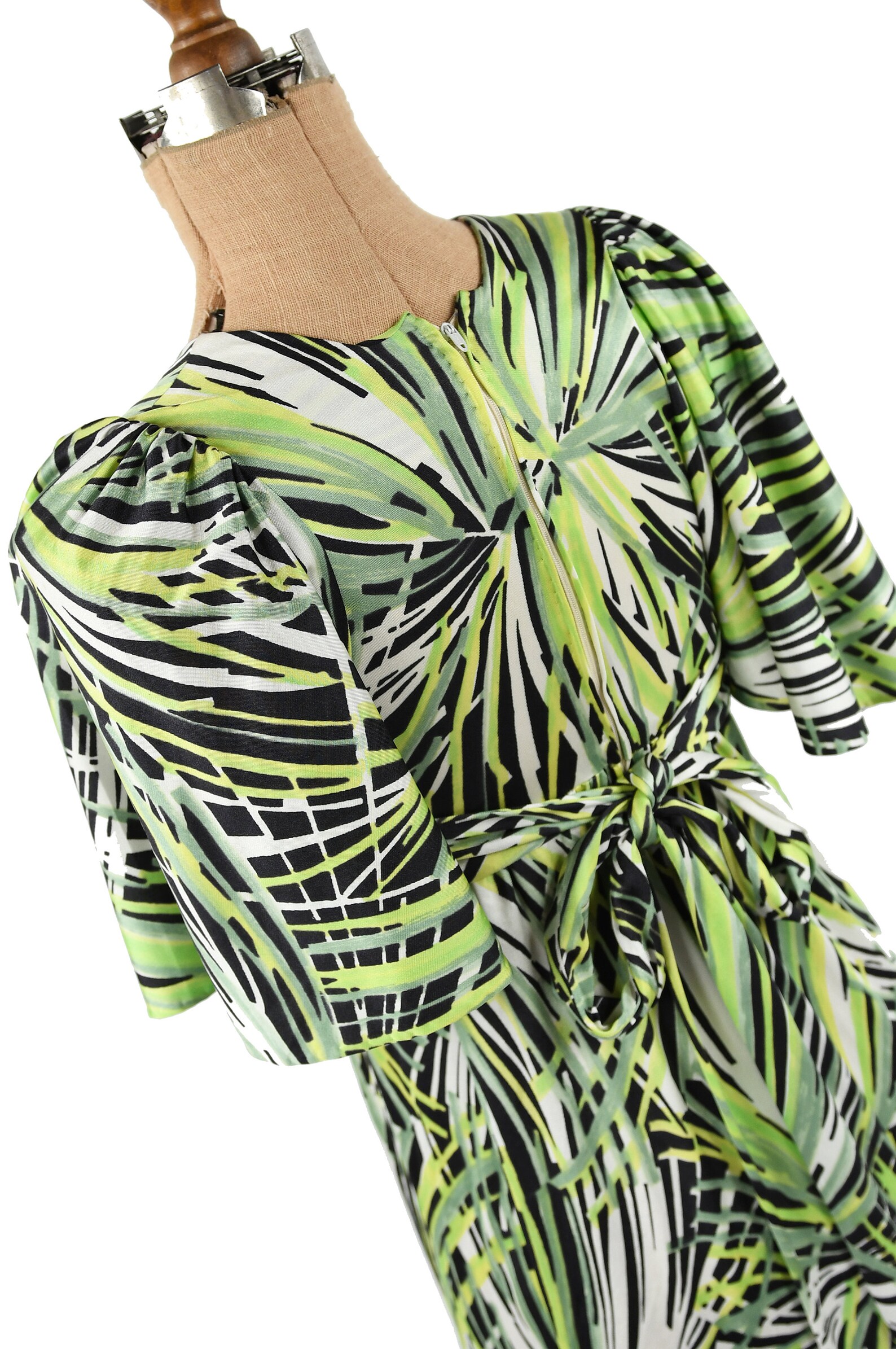 Vintage 70s Franco Antonelli Black Green Nylon Abstract - Etsy
