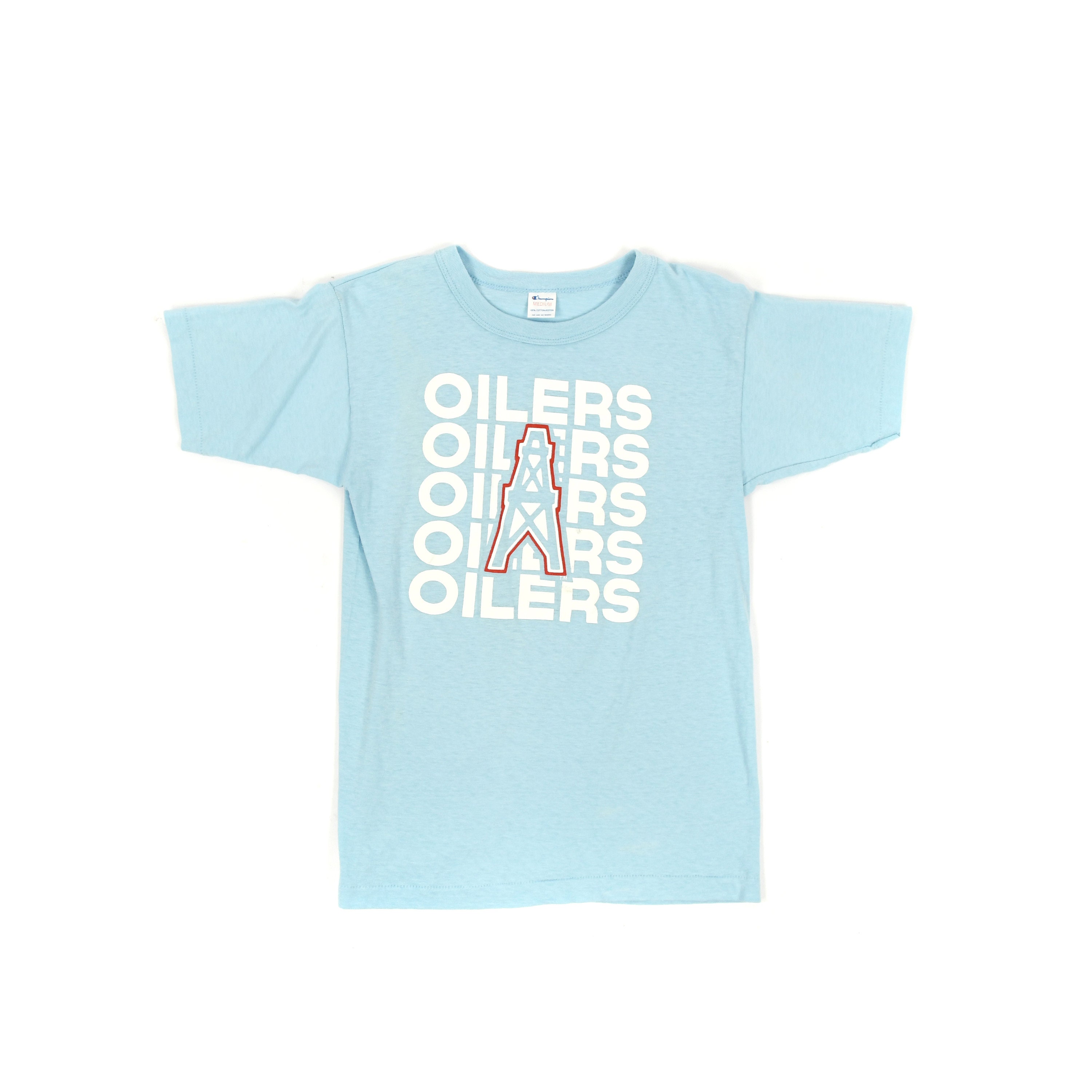 Vintage 70s-80s Houston Oilers Makers Champion T-shirt Size L