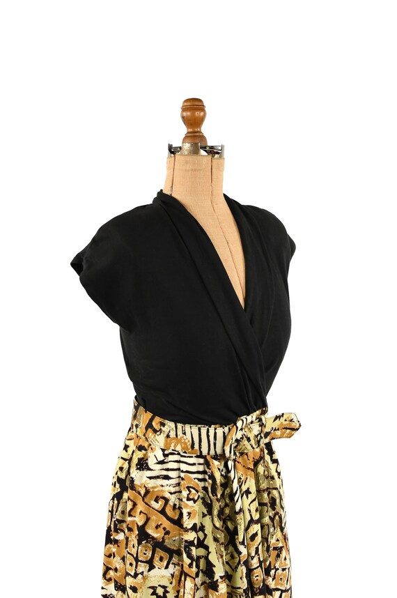 Vintage 80s Nina Piccalino Black + Tan Abstract R… - image 3