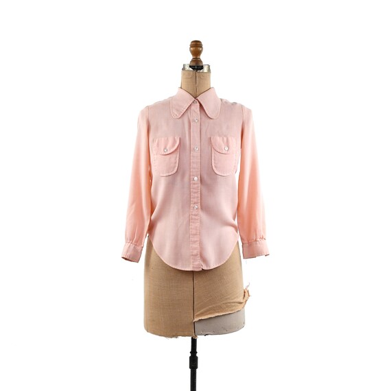 Vintage 70s Kelita Semi Sheer Peach Soft Rayon Dog
