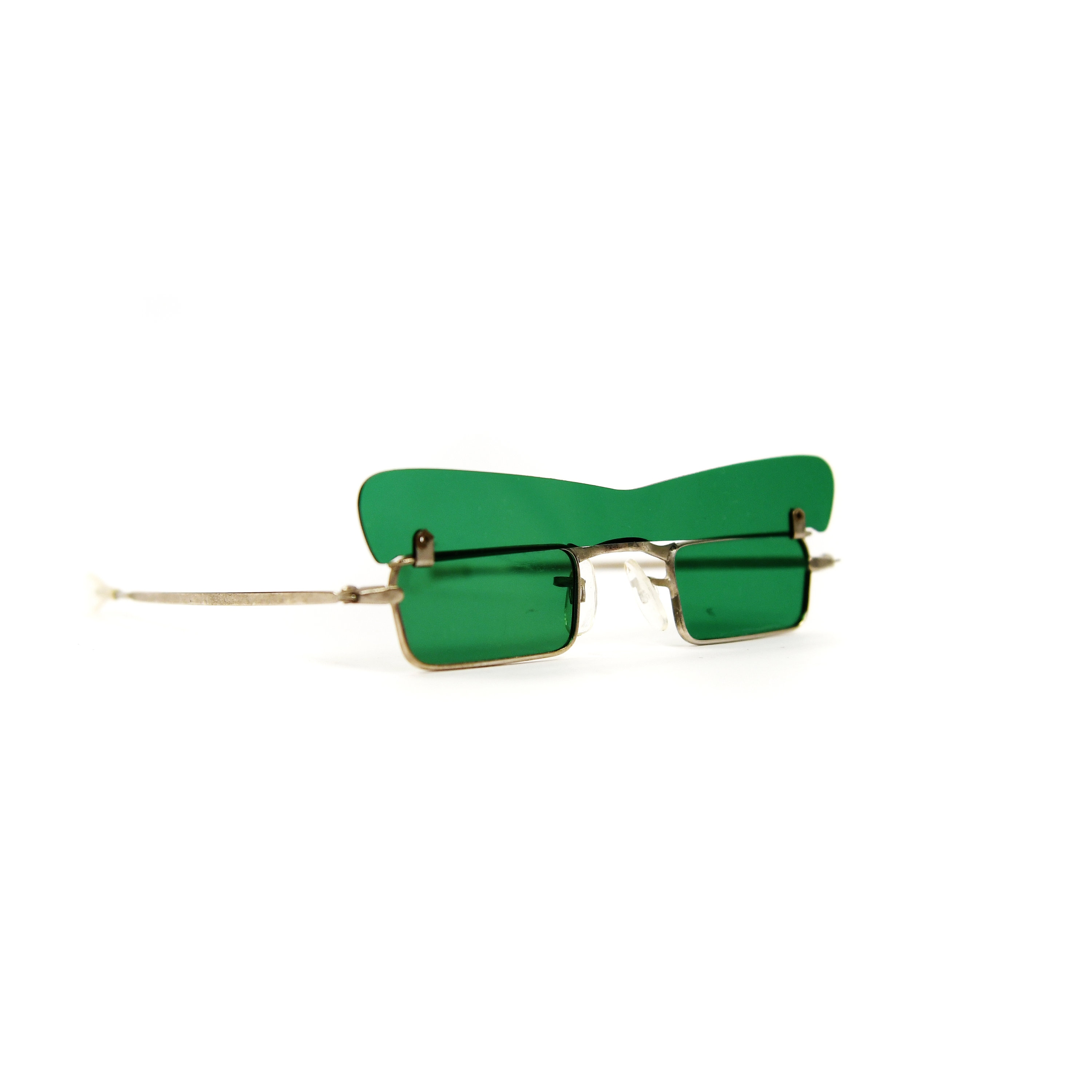 Vintage 60s John Lennon Penny Lane Flip up Green Rectangle Japan Small Sunglasses Etsy