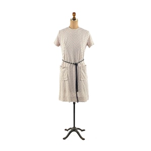 Vintage 60s Plaid Mod Dress: Red, White & Navy Blue, S/M