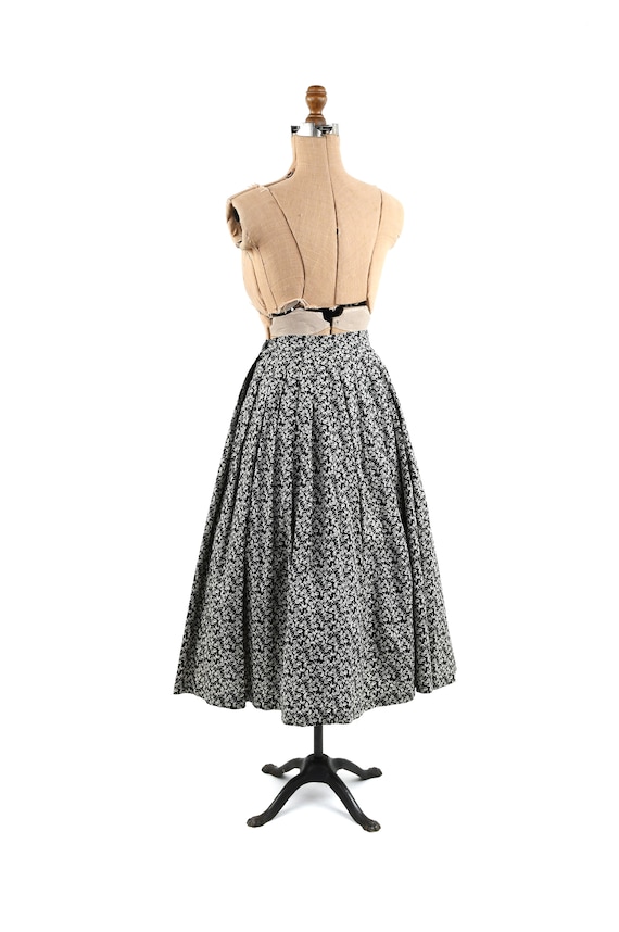 Vintage 50s 60s Black + White Cotton High Waist H… - image 5