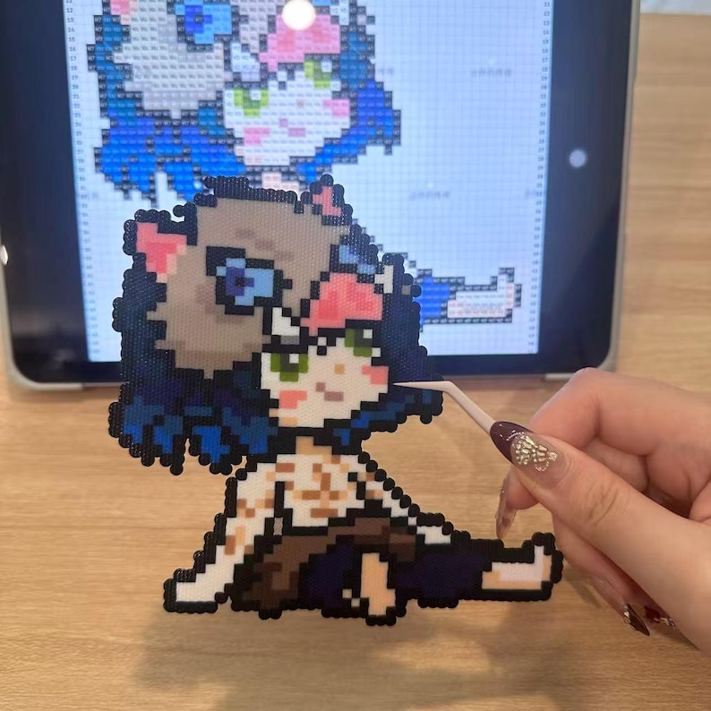 Pixel Handmade Things Handmade Pixel Art Anime - Inspired Fridge Magnets/decor, 4 Unique ...