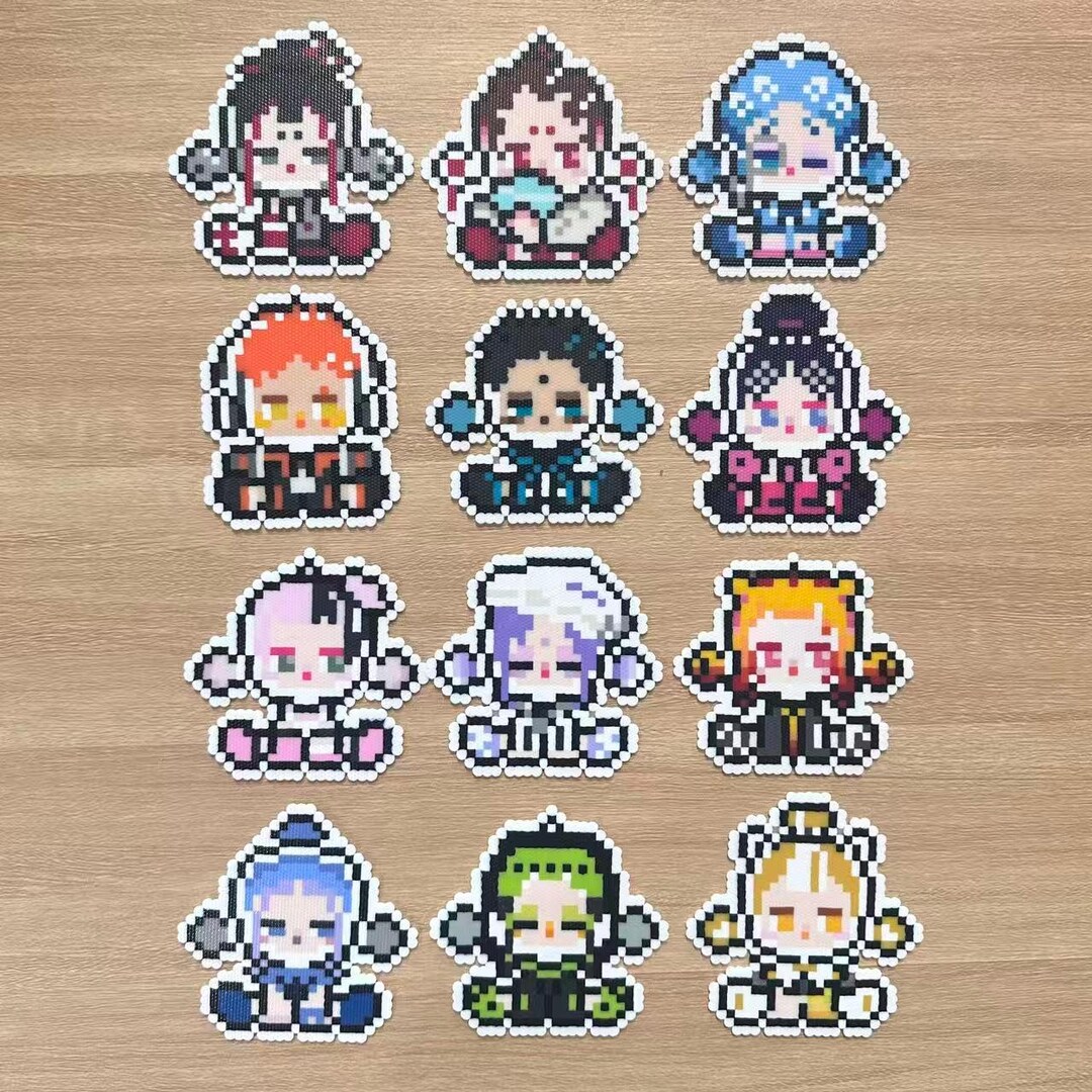 Handmade Night City Chibi Fridge Magnets Set, 12 Unique Pixel Art Decor ...
