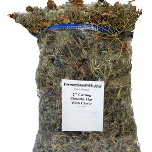 1 lb 2nd Cut Timothy Hay WITH CLOVER for rabbits, bunnies, guinea pigs, and other small pets