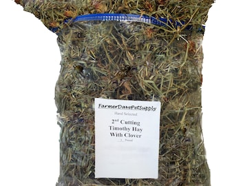 1 lb 2nd Cut Timothy Hay WITH CLOVER for rabbits, bunnies, guinea pigs, and other small pets