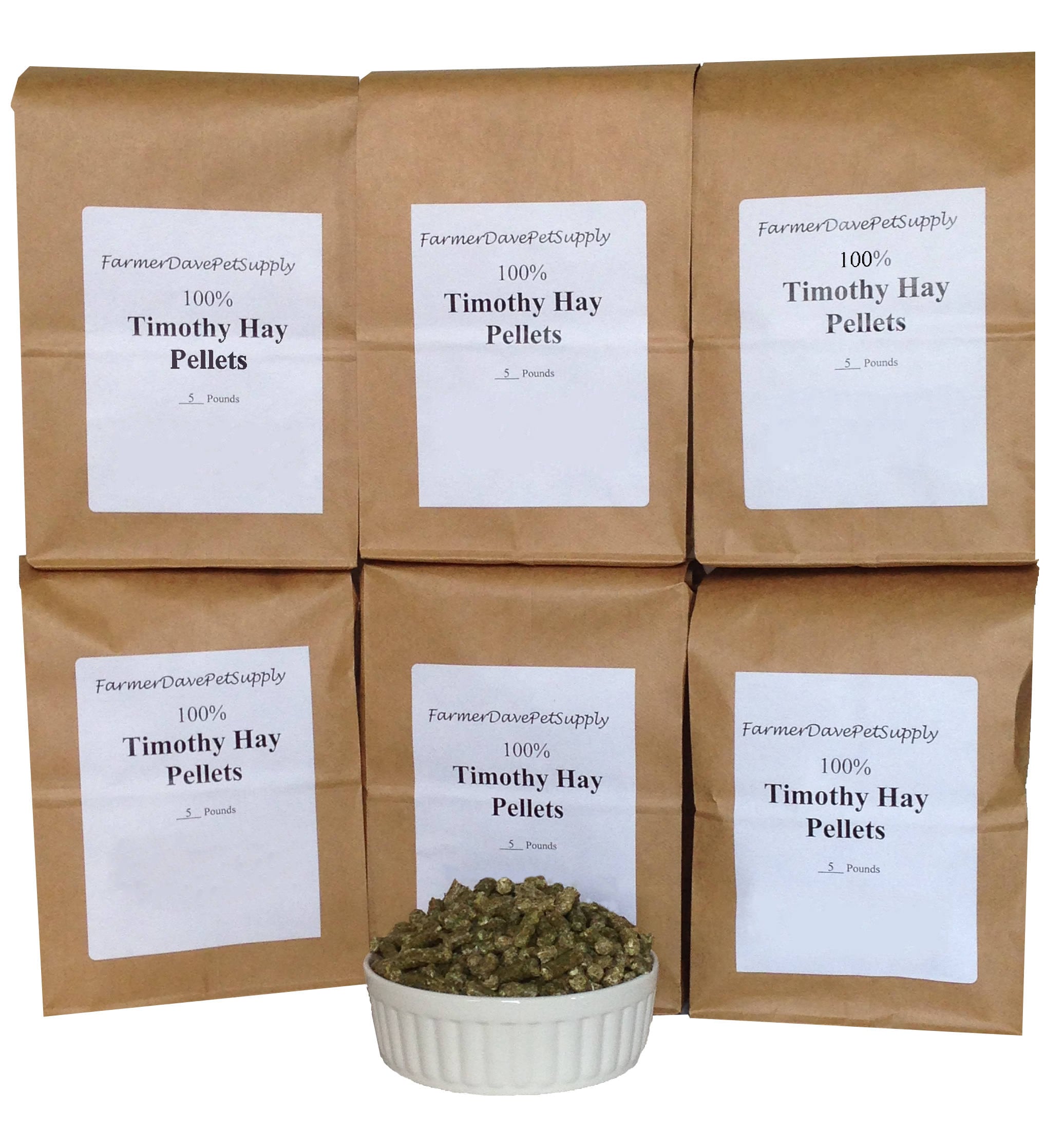 30 lb. Timothy Hay Pellets For Rabbits, Guinea Pigs, Chinchillas, Gerbils, Hamsters, & Other Animals