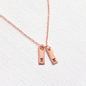 Tiny tag initial necklace, handmade, family necklace, personalized jewelry, gift for her, gift for mom, anniversary, silver, gold, rose gold image 4