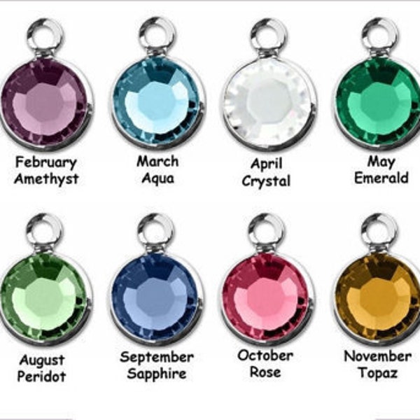 Add-On Swarovski Birthstone Crystal Charm - To add on to previously purchased Jenna Scifres Handmade Jewelry