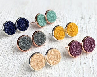 Fall Druzy Stud Earring Collection