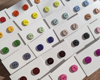 Cute as a Button Earring Collection, Rainbow Colors, Titanium Posts, Hypoallergenic Earring Studs, Gift for Her, Matching Colors