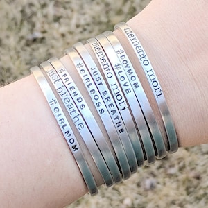 Custom Bracelet, Personalized Cuff Bracelet, Silver Aluminum Cuff, Bridesmaid Gift, Best Friend Gift, Gift for Her, Custom Name Bracelet