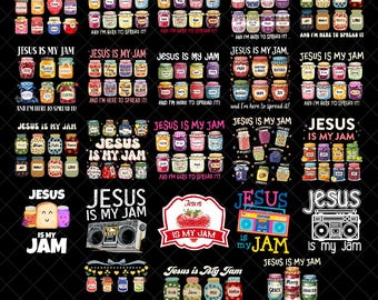 Jesus Is My Jam PNG Bundle, Christian Sublimation Design, Faith Quote PNG, Religious Digital Download, Printable Bible Verse Art