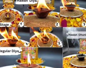 20 Pc Panchakavya Cow Dung Diya, Sacred Homa Herbs, Puja Vilakku