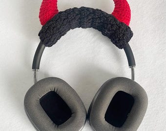 クロシェ編みの悪魔の角のヘッドフォンカバー | Apple APM、Sony