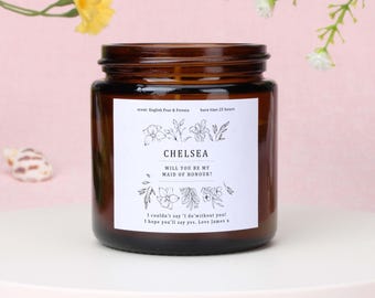 Maid of Honour Proposal Candle: Wildflower Scented Soy Wax Gift