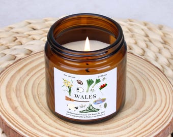 Wales Gift Candle: Welsh Keepsake Scented Soy Candle