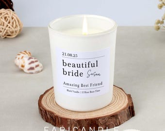 Best Friend Wedding Day Keepsake for Bride Frosted Soy Candle - Personalised Gifts