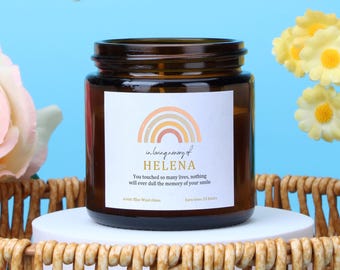Rainbow Remembrance Gift, In Loving Memory Keepsake, Personalised Scented Candle - Personalised Gifts