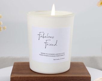 Gift for Friend Muted Script Candle, Birthday Gift for Friend, Birthday Gift for Her- Personalised Gifts