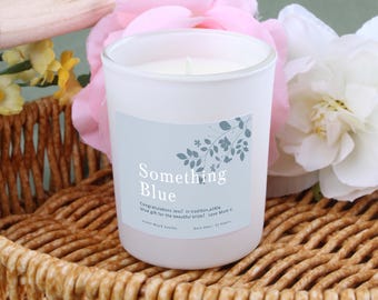 Unique Personalised Wedding Gift for Bride, Something Blue Gift For Bride Candle - Personalised Gifts