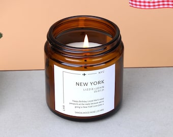 Personalised Surprise Trip Soy Candle: Travel Gift, Boarding Pass