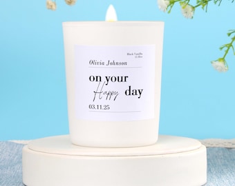 Personalised Christening Gift For Baby Boy - Personalised Gifts - Modern Scented Glass Candle