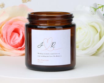 Unique Personalised Wedding Gift for Couple, Personalised Wedding Gift Heart Candle, Bride - Personalised Gifts