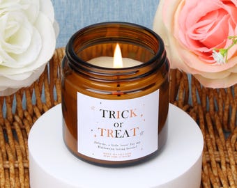 Personalized Trick or Treat Candle: Halloween Apothecary Jar
