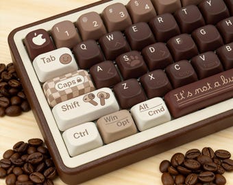Coffee Tone PBT Keycaps 145-Key Full Set | Cherry & FOA Profile Options