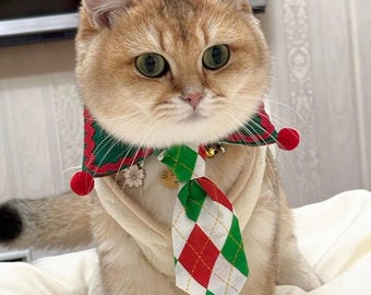 Christmas Pet Bow Tie | Classic Red & Green, Festive Pet Accessory