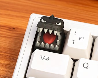 Handmade Resin T-Rex 3D Sculpted Keycap | Collector's Novelty Keycap, Fierce Desk Guardian