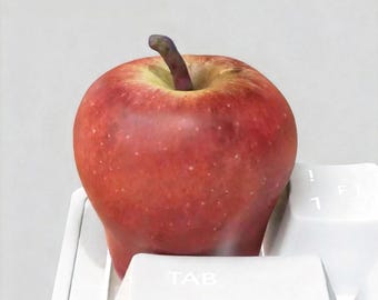 Red Apple Resin Keycap, 3D Printed ESC Key