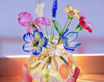 Hand-Blown Glass Birth Month Flowers | Eternal Bouquet, Birthday Gift