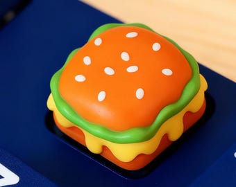 Handmade Resin Hamburger ESC Keycap | 3D Food Theme Novelty Keycap, Creative “Escape” Gift